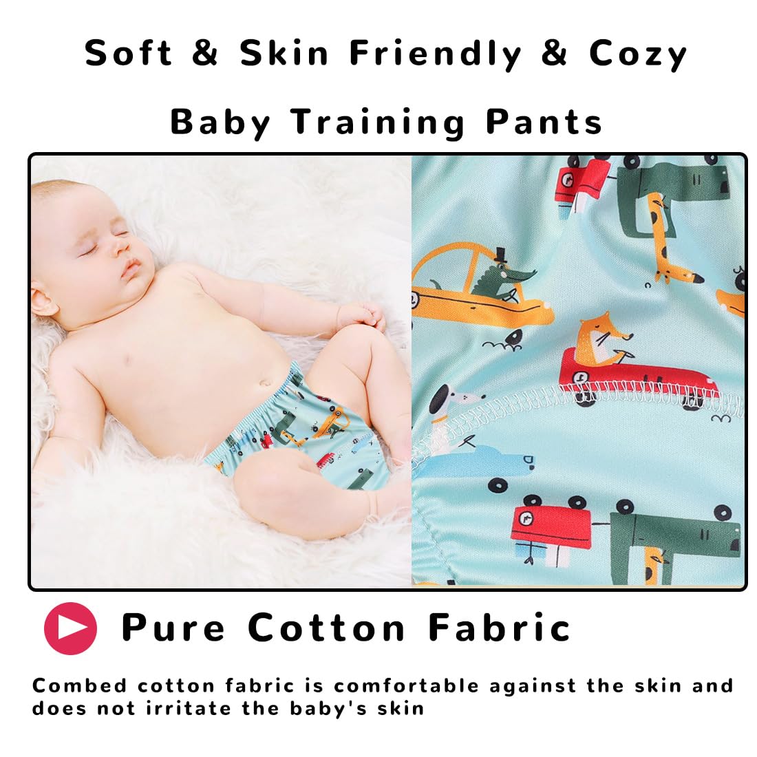 CATOR Lot de 3 culottes de décapage, culottes absorbantes pour bébé, culottes d'apprentissage pour enfants en coton absorbant imperméable
