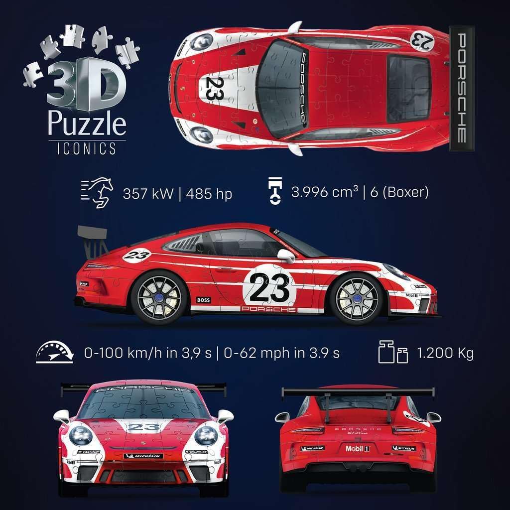 Ravensburger Iconics: Porsche 3D Puzzle for Kids 8+