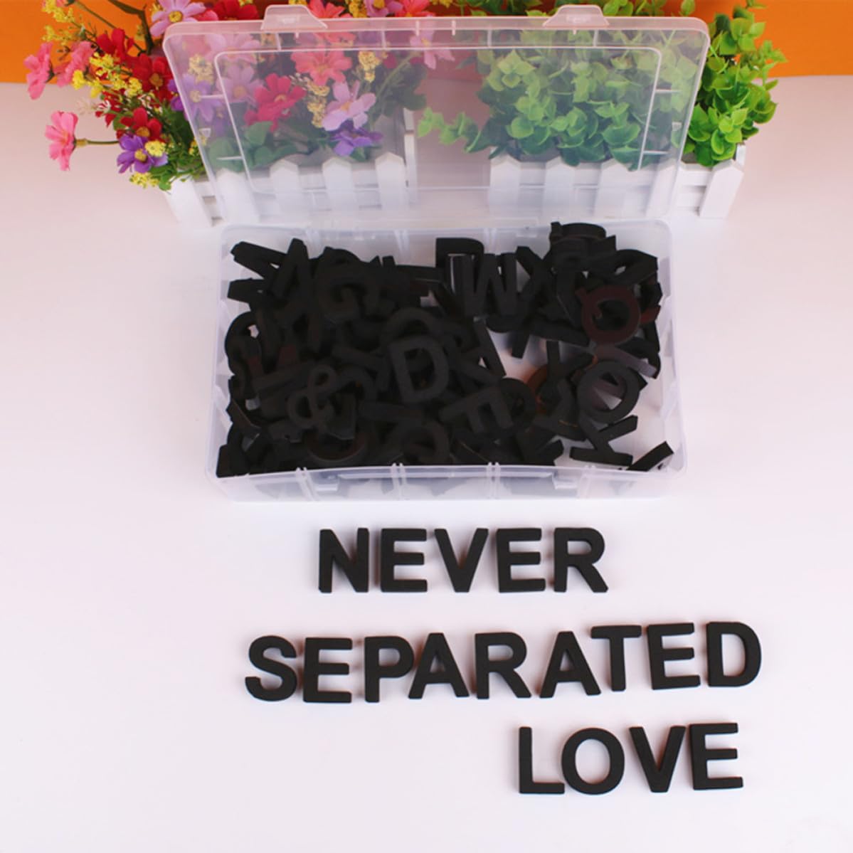 124 Piezas Letras Magnéticas Negras de Eva para Nevera con Caja, Imanes Educativos, Herramienta de Aprendizaje Temprano y Decoración Práctica para Refrigerador