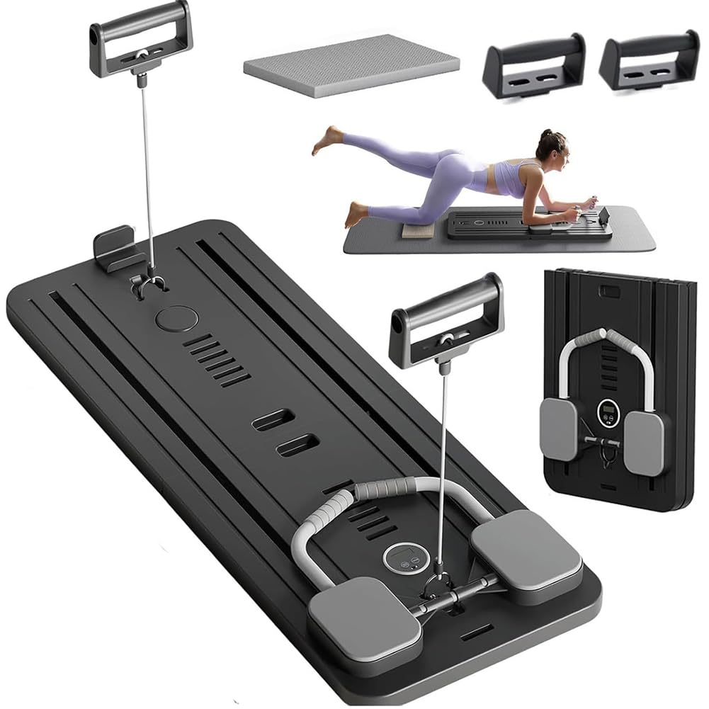Ab Roller Wheel Trainer – wielofunkcyjna deska push-up z podparciem łokci, taśmami oporowymi i automatycznym odbiciem – składane koło do ćwiczeń podstawowych