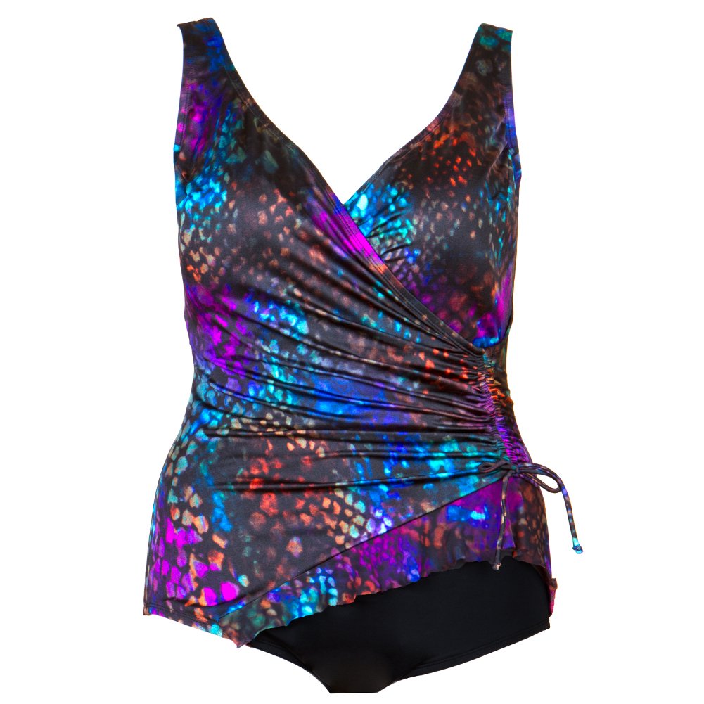 Cheetah Surplice One-Piece Plus Size Swimsuit