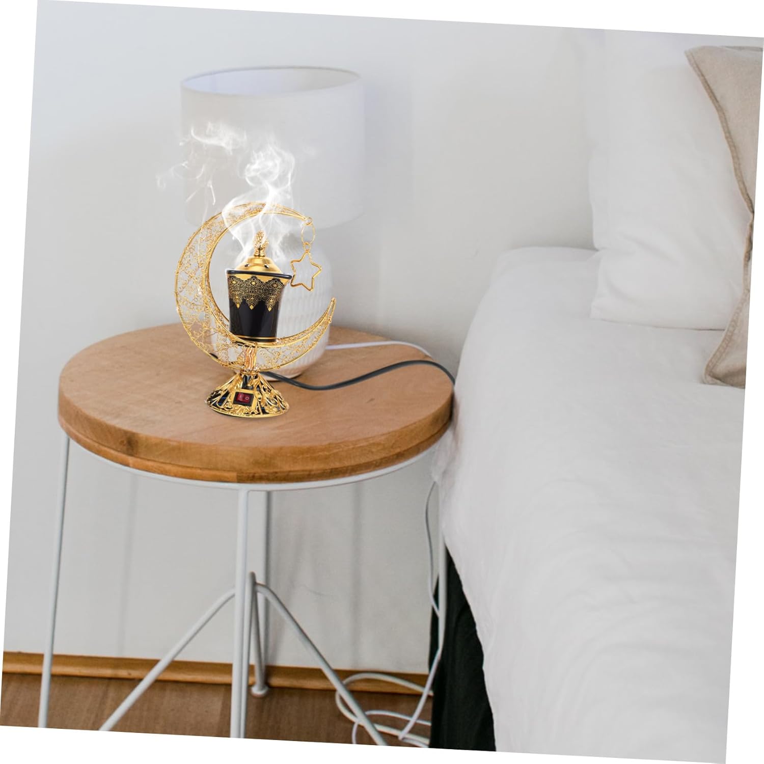 Uonlytech Electric Incense Burner Ceramic Censer with US Plug Indoor Aromatherapy Burner for Sandalwood and Charcoal Antique Style Desktop Incense Holder for Home Decoration and Air
