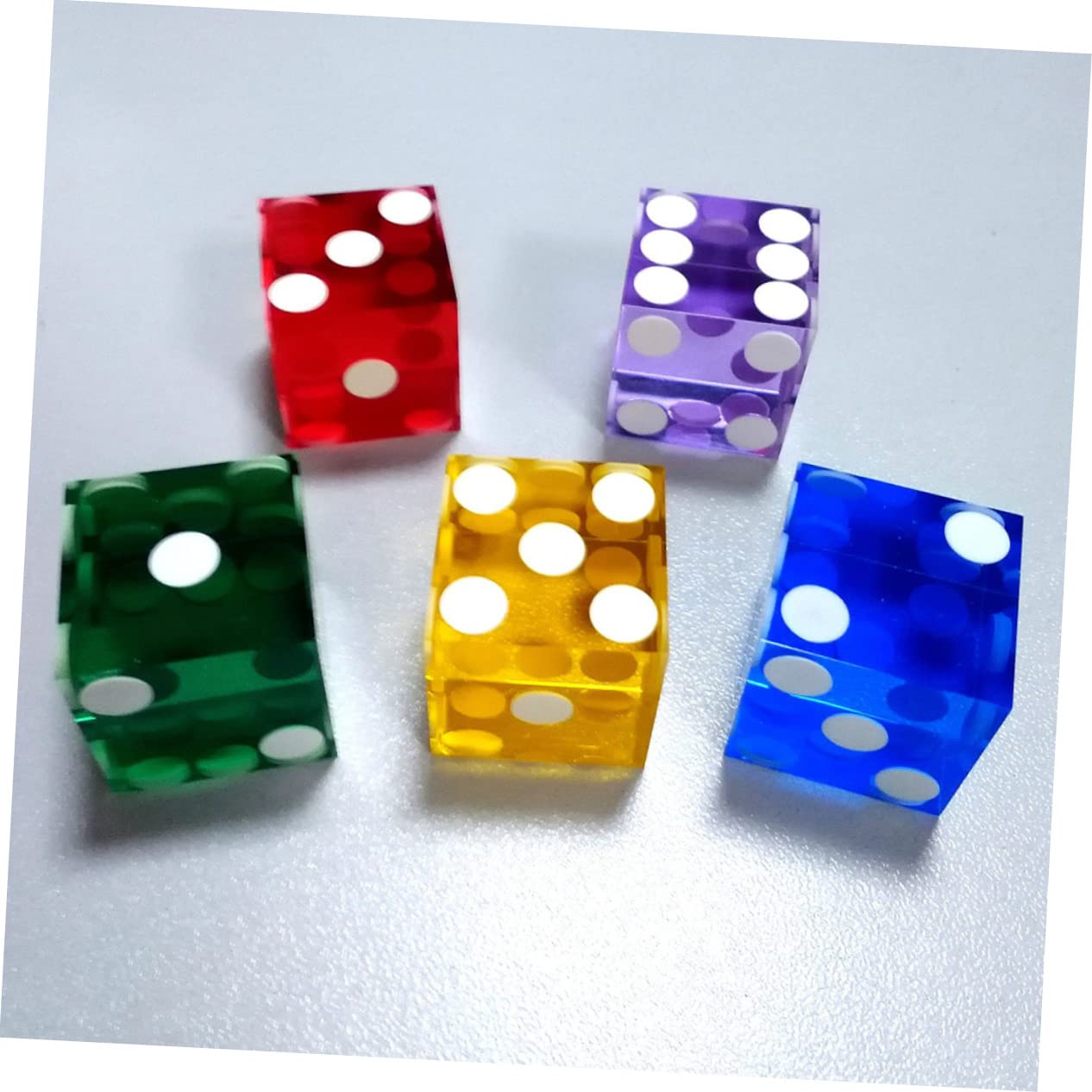 Hohopeti 5piezas Dados Acrílicos Transparentes para Fiesta Dados De Puntos Divertidos para Actividades Recreativas Mesa