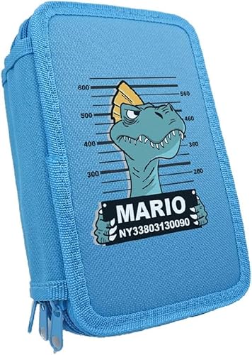 Astuccio Scuola per Personalizzato con Nome Zip Completo di 33 Pezzi portatutto Portapastelli Colorato di Penne Pastelli Pennarelli Righello Temperino Gomma Taccuino2 bambino