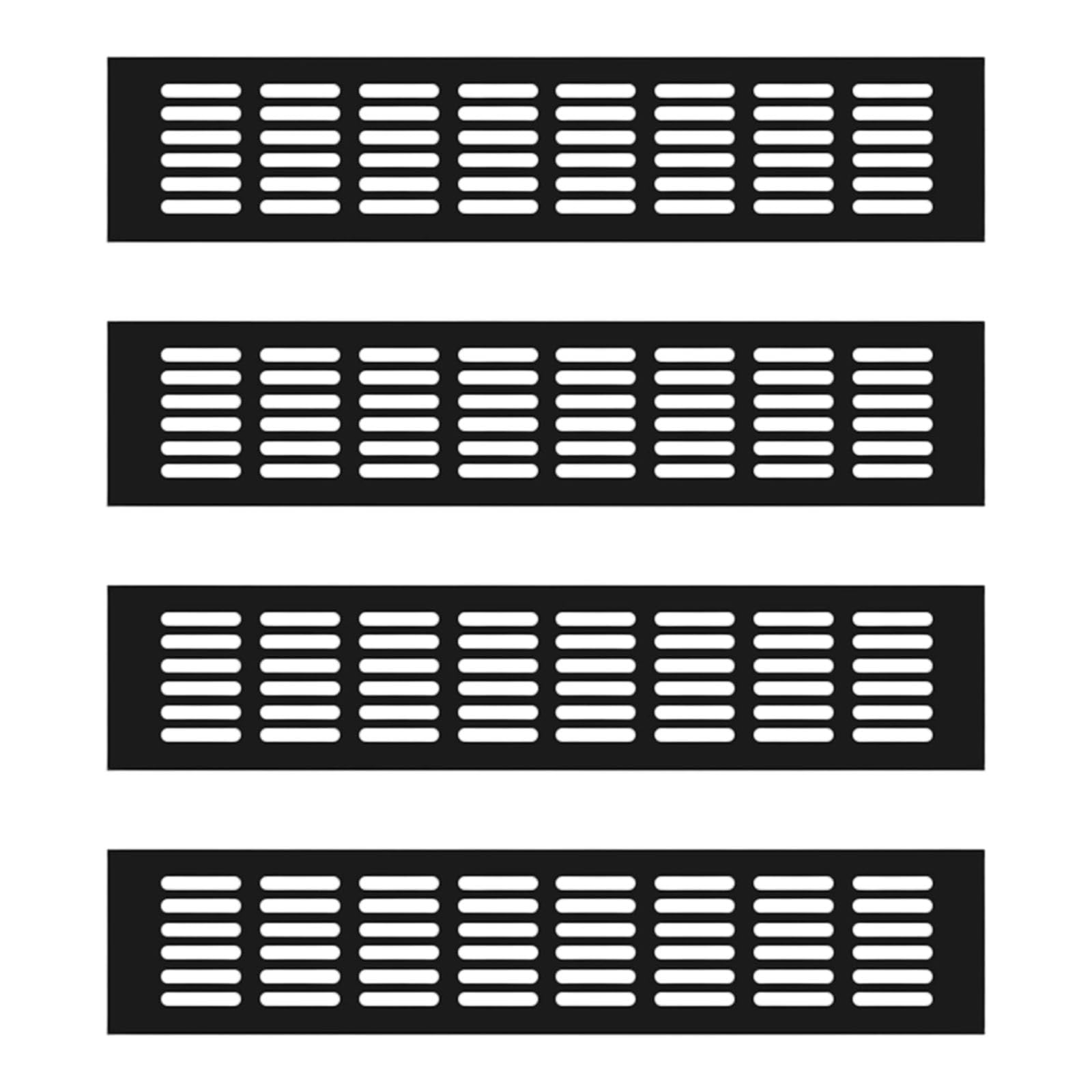 RGYBAO 4pcs Aluminum Ventilation Covers Cabinet Furniture Vent Grilles Rustproof Strong Easy Installation Cabinet Vent Grille Double Side Ventilation Cover Wardrobes