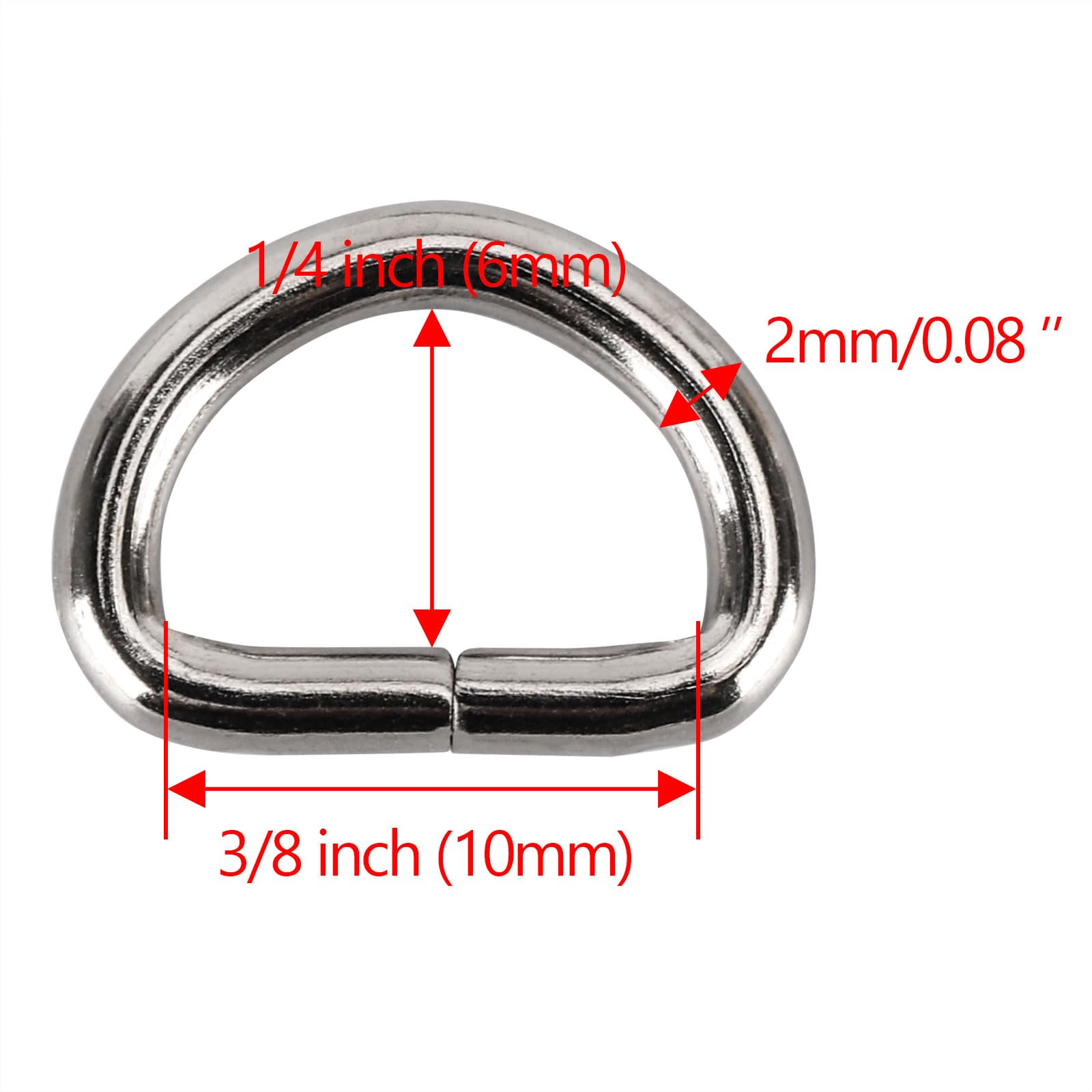 Amazon.com: BTYMS 150 Pieces Metal D Rings 3/8 Inch(10mm), Multi