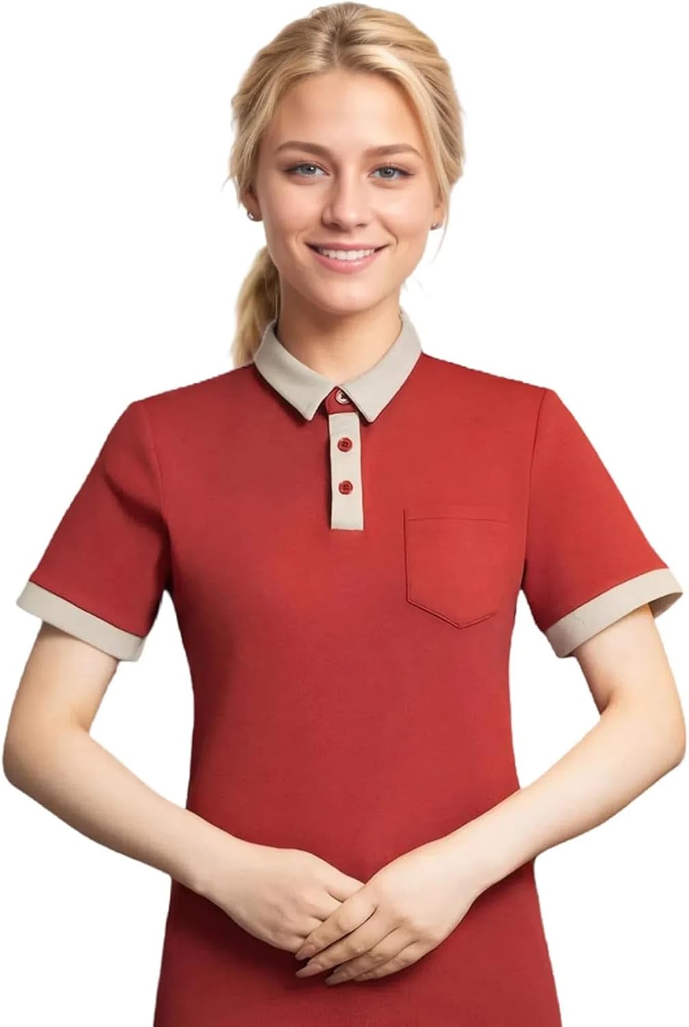 Maizoon Summer Waiter Jacket Breathable Short Sleeve Stand Collar Uniform for Hotel & Restaurant Staff - Kitchen Attire