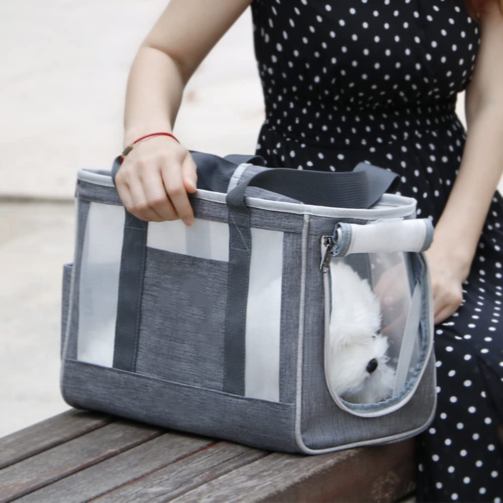 Borsa da Trasporto Traspirante per Gatti Borsa da Trasporto per Gatti Borsa da Viaggio Portatile Zaino per Animali Domestici Borse,Grigio,S