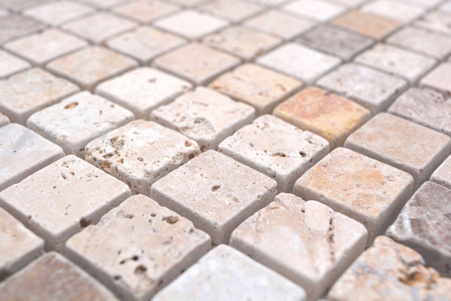 Piastrelle Mosaico In Travertino Chiaro 3D - Ideale Per Bagno, Cucina E Rivestimenti Pareti - Foto 4