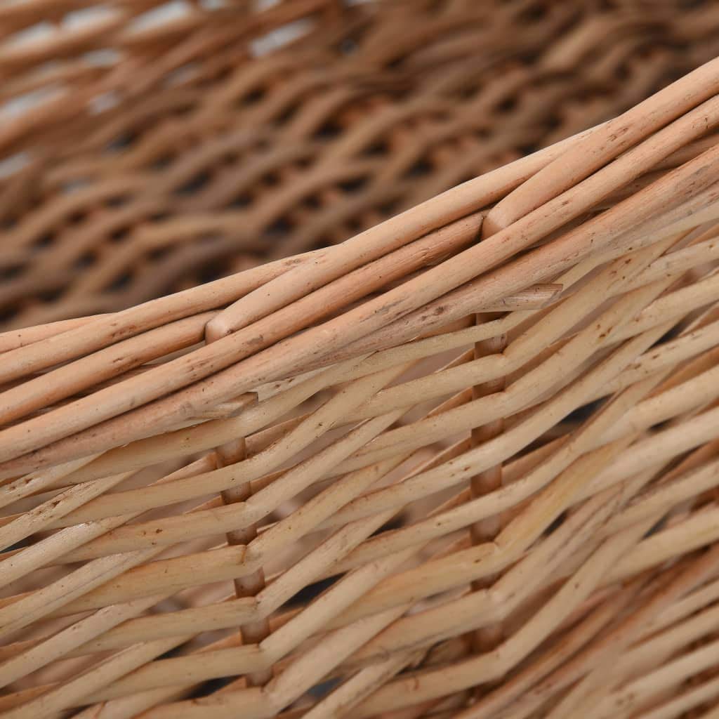 Tidyard Cesta per Legna con Maniglie Salice Naturale,Cesta Poeralegna 88x57x34cm