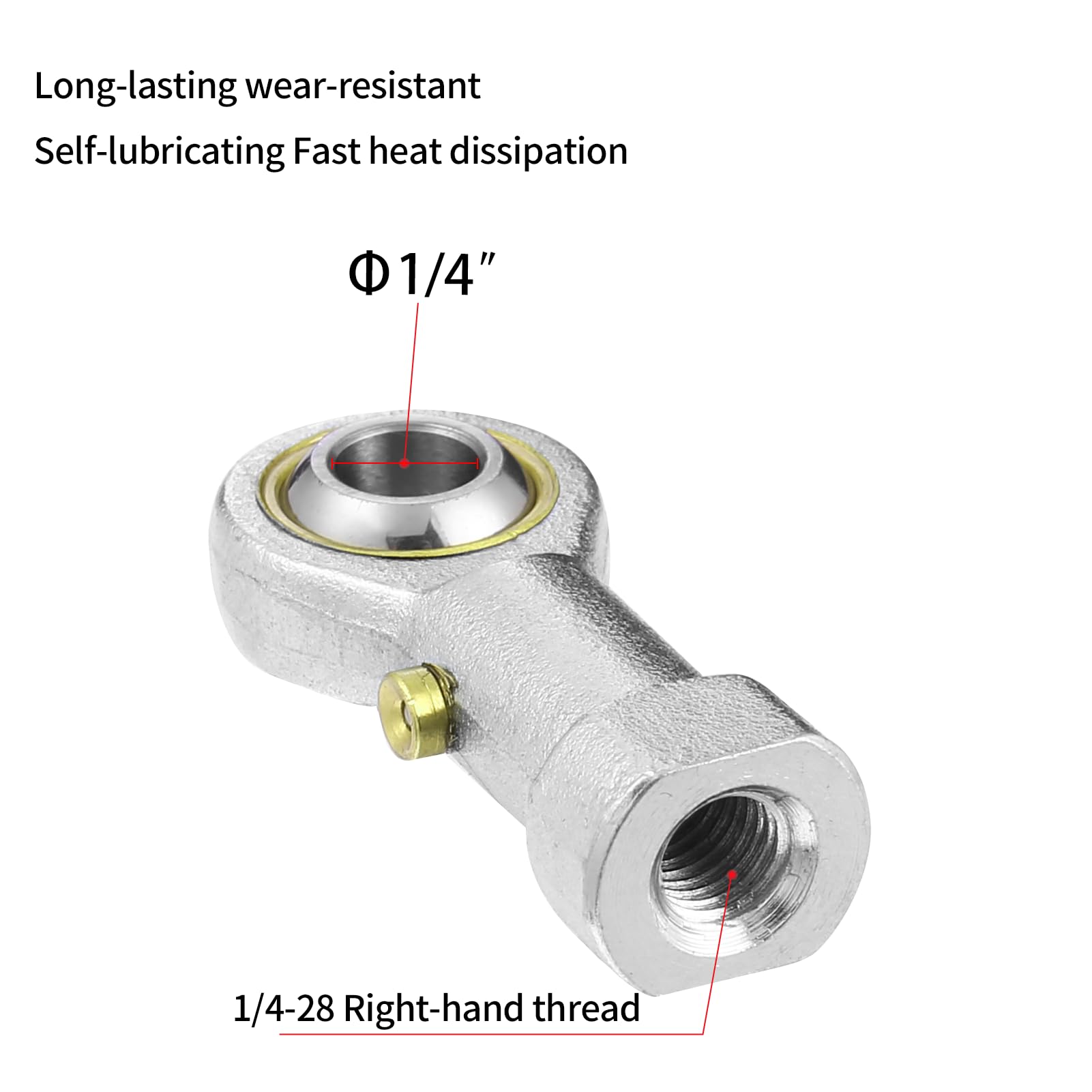 PHSB4 Rod End Bearing - 1/4" Bore, Right Hand -3
