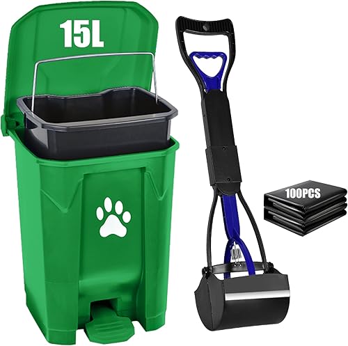 Cubo de basura para excrementos de perro al aire libre, estación de residuos de mascotas, cubo de basura para excrementos de perro, patio, jardín,