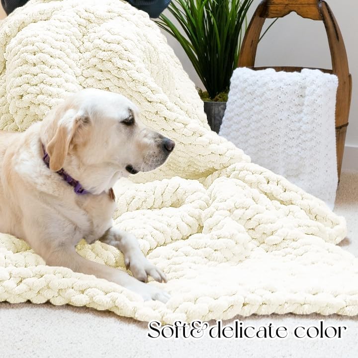 Miniatura 2 de ERLYEEN Hilo grueso de chenilla súper voluminoso, suave, grueso, esponjoso, gigante, lavable, de poliéster grande, para bricolaje, manta de punto,