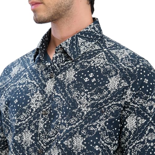 Image of Spykar Men's Slim Fit N /A Full Sleeve Printed Casual Shirts