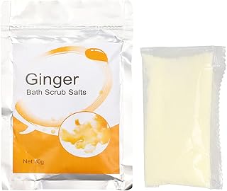 30G De Sal De Banho Esfoliante Gengibre, Sais De Banho Esfoliantes, Esfoliante Hidratante Sal De Limpeza Profunda Para Cuidados De Saúde