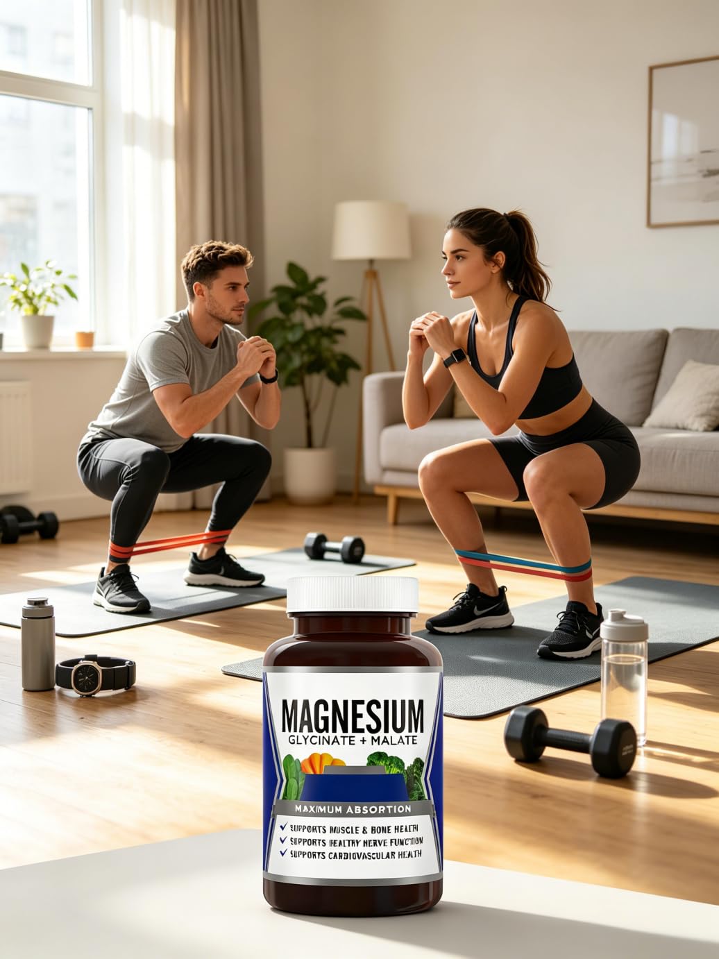 Complesso di Magnesio ad Alto Assorbimento | Senza Glutine | Supporta rilassamento, sonno riposante, salute muscolare e ossea per il benessere quotidiano
