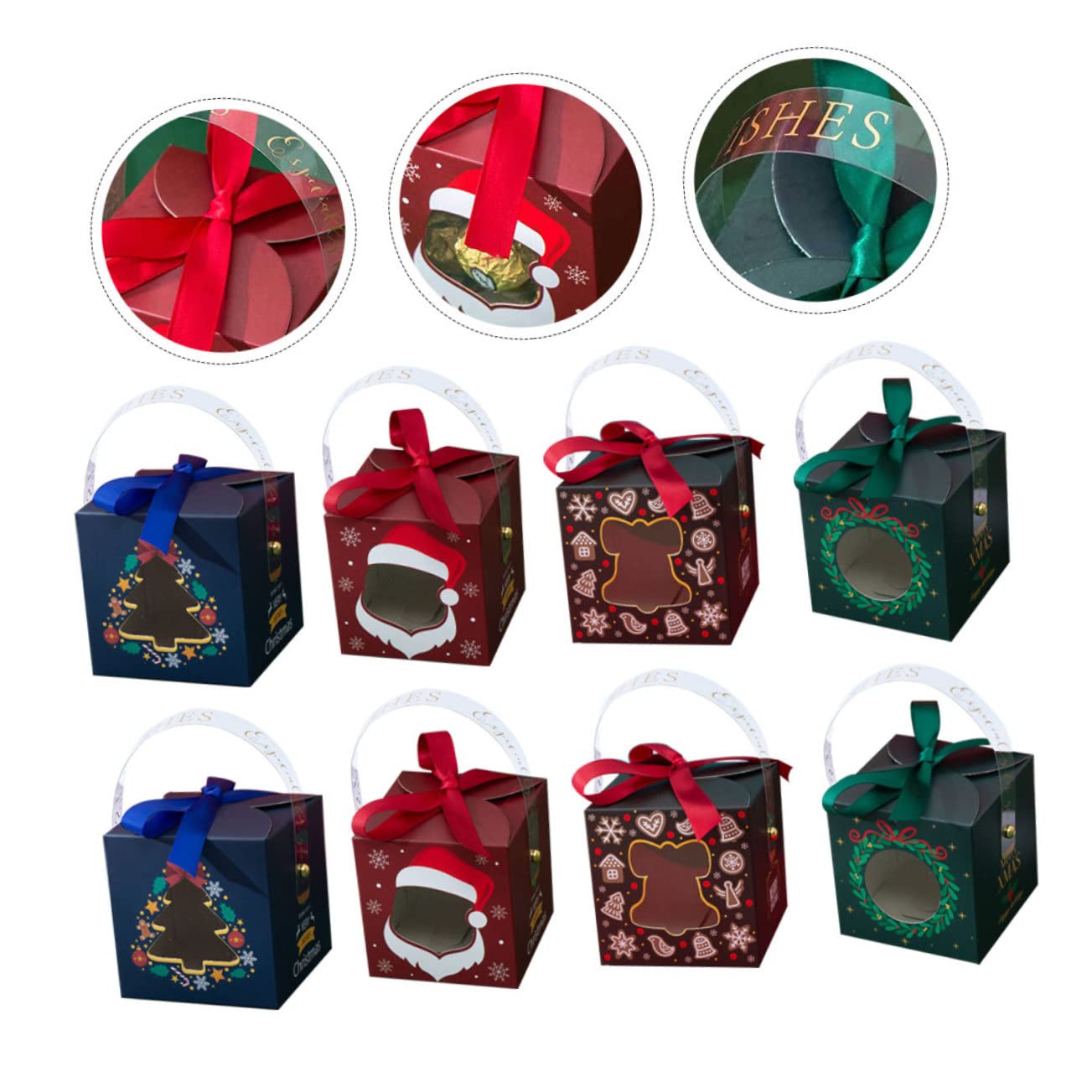 20pezzi Scatole Regalo di Natale Colorate Scatole per Dolcetti Natalizi in Carta Creative Manico per Caramelle Frutta e Regali Colore Casuale