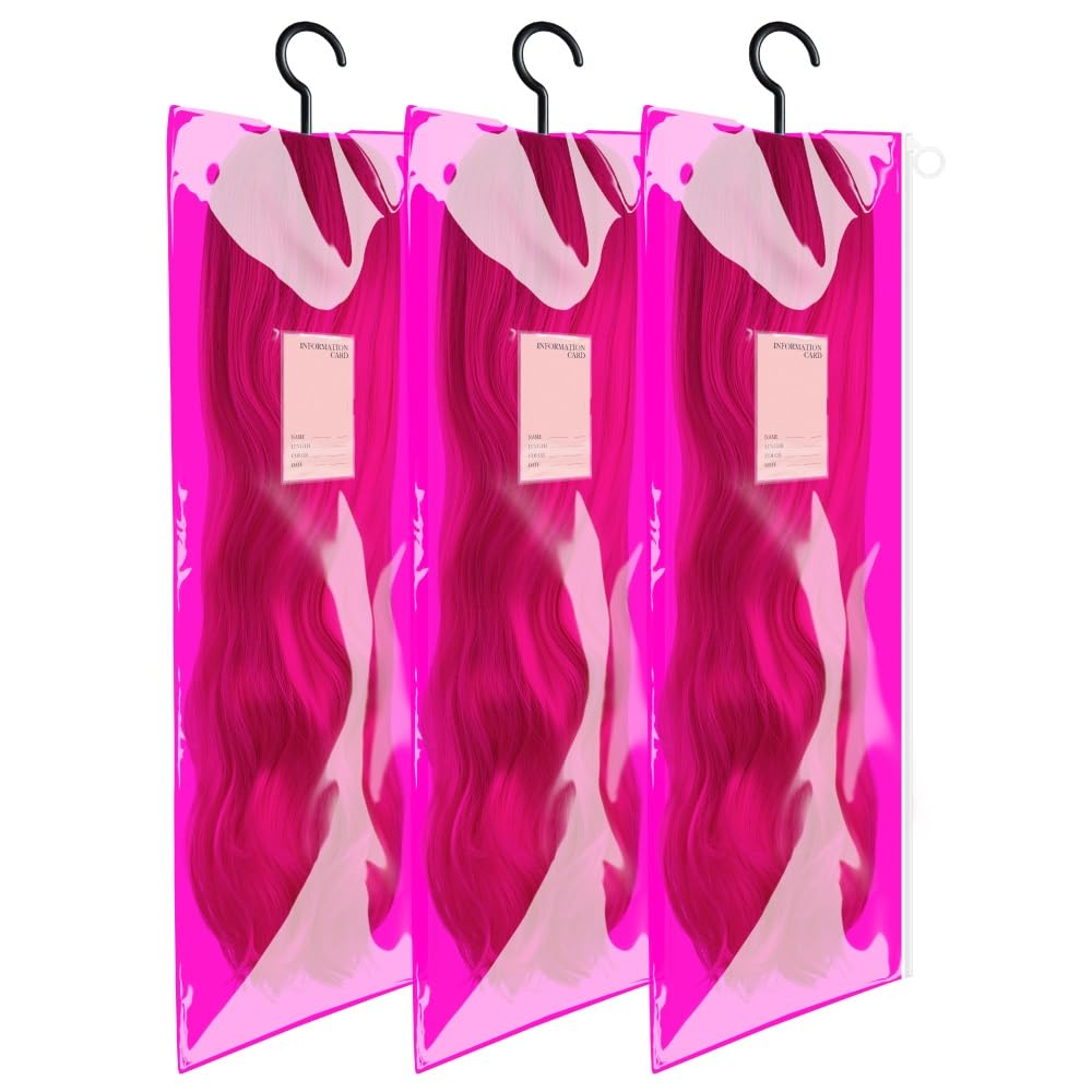 AIHOPESTO 3PCS PVC Wig Bag Storage Wig Holder Wig Storage