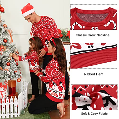 Marvmys Family Matching Christmas Sweater Round Neck Snowman Ugly Knitted Sweater Pullover for Men Women3