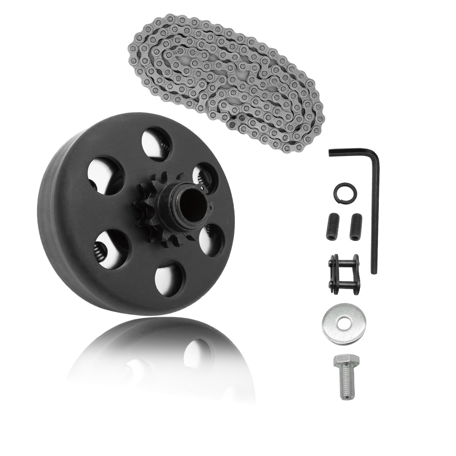 Photo 1 of KRGUOD Centrifugal Clutch 3/4" Bore 12 Tooth with #35 Chain for Predator 212, Honda GC GX Engines and Most 2-6.5HP Small Engines performance Parts, Perfect for MiniBike, Go Kart, Lawnmower.