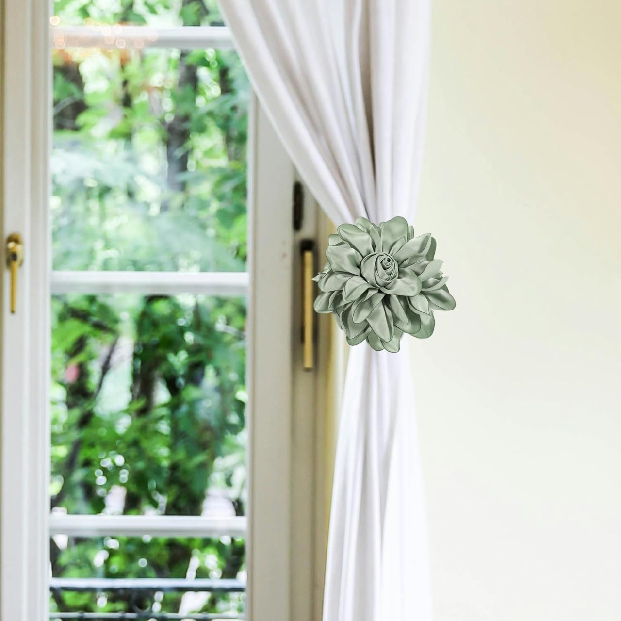 PRETYZOOM Floral Peony Curtain Buckle Clamps Decorative Tieback Clips for Drapes 4.13 X 3.94 Inch Metal Holdbacks Stylish Curtain Accessories