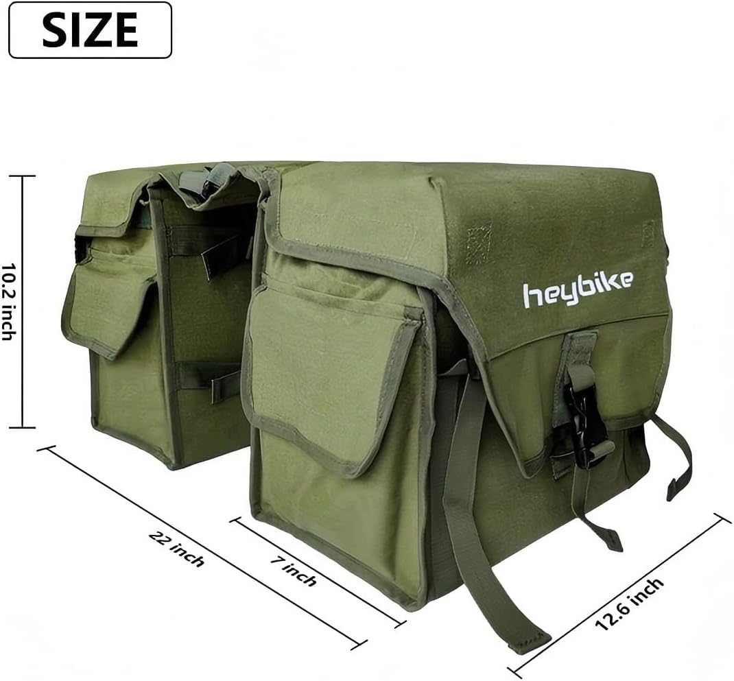 Heybike Electric Bike Rack Pannier Bag, Saddle Bag for Electric Bike Rear Rack, Storage Luggage EBike Accessories for Commuter, Travel, Shopping, Adventure, Green