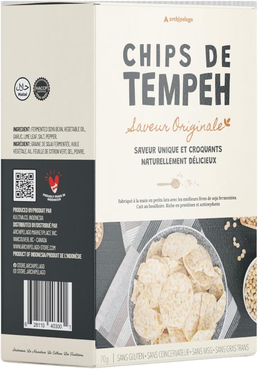 Archipelago Tempeh Chips Original - 140 GR | HEALTHIER CHIPS | NO-MSG