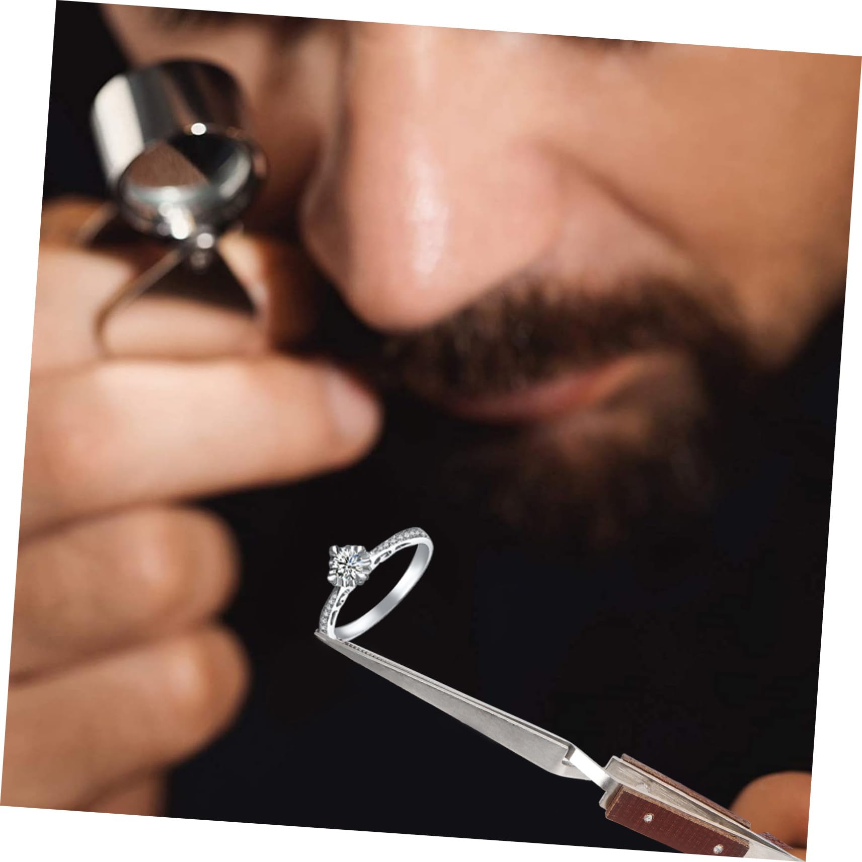 NULYLU Ergonomic Metal Jewelry Tweezers Multi-functional Soldering Tweezers Anti-slip Feature for Beading