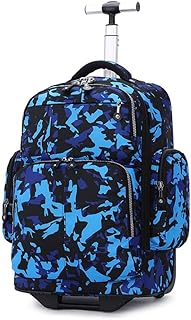 Zaino Trolley Borsa da Scuola con Ruote per Studente di Scuola Media, Impermeabile, Borsa da Viaggio, per Laptop, 18 Inch