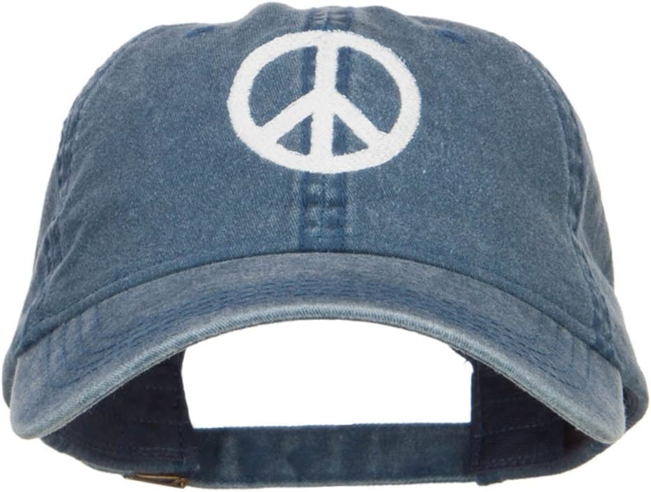 e4Hats.com Peace Symbol Embroidered Washed Cap