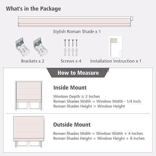 Miniatura 5 de Artdix Persianas romanas sin cordón, persianas romanas de tela opaca gris, persianas romanas personalizadas para ventanas, puertas, casa de campo,