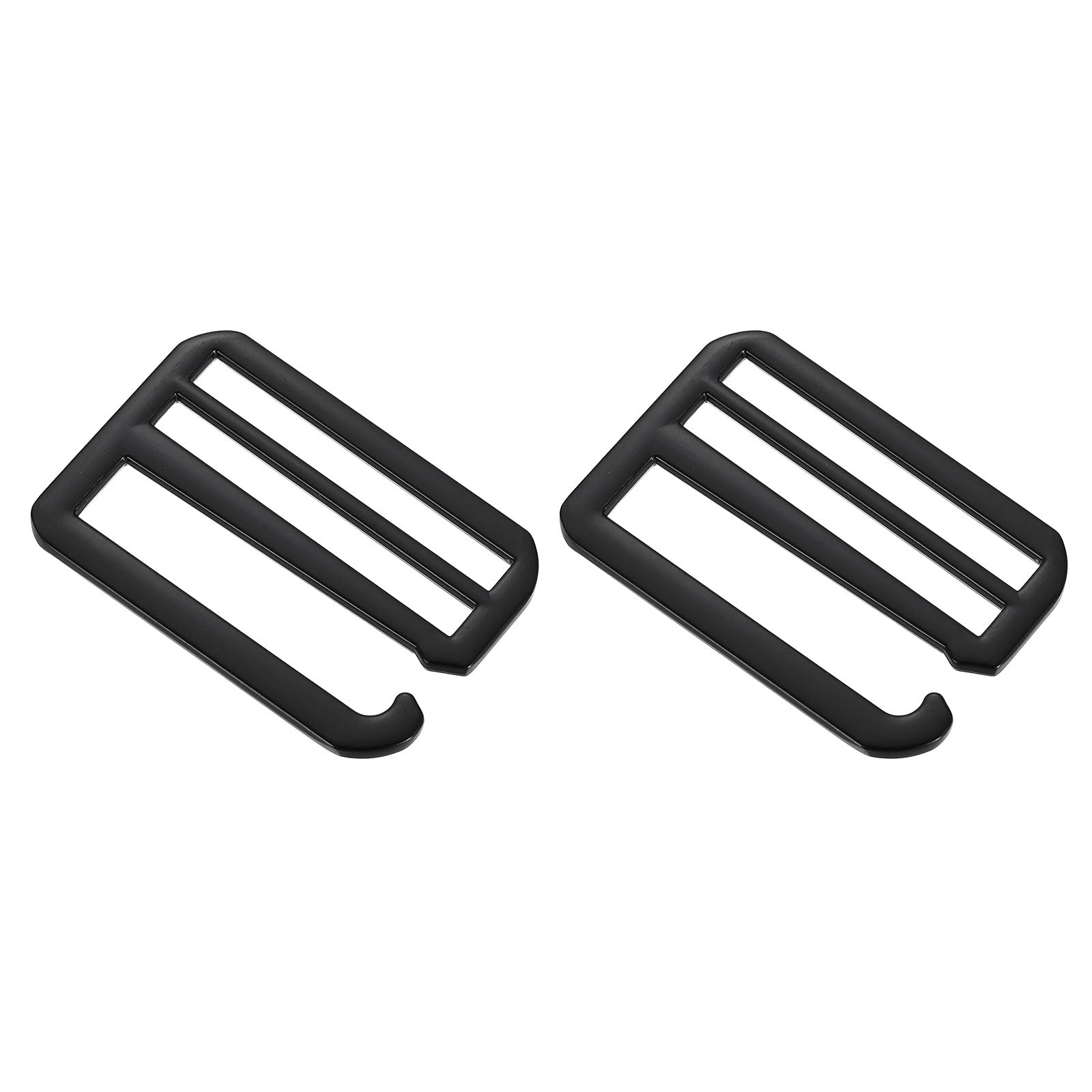 sourcing map 2Pcs G-Hook Webbing Buckles, 25mm Inner Length Flat Tri-Glide Adjustable Fasteners Slide Buckle for Backpack Luggage Belt Strap Webbing, Black