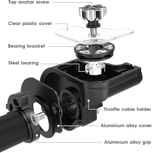 Miniatura 4 de Cable de acelerador de agarre del acelerador para motocicleta, 0.866 in, universal, de aluminio, CNC, acelerador, empuñaduras giratorias, manillares