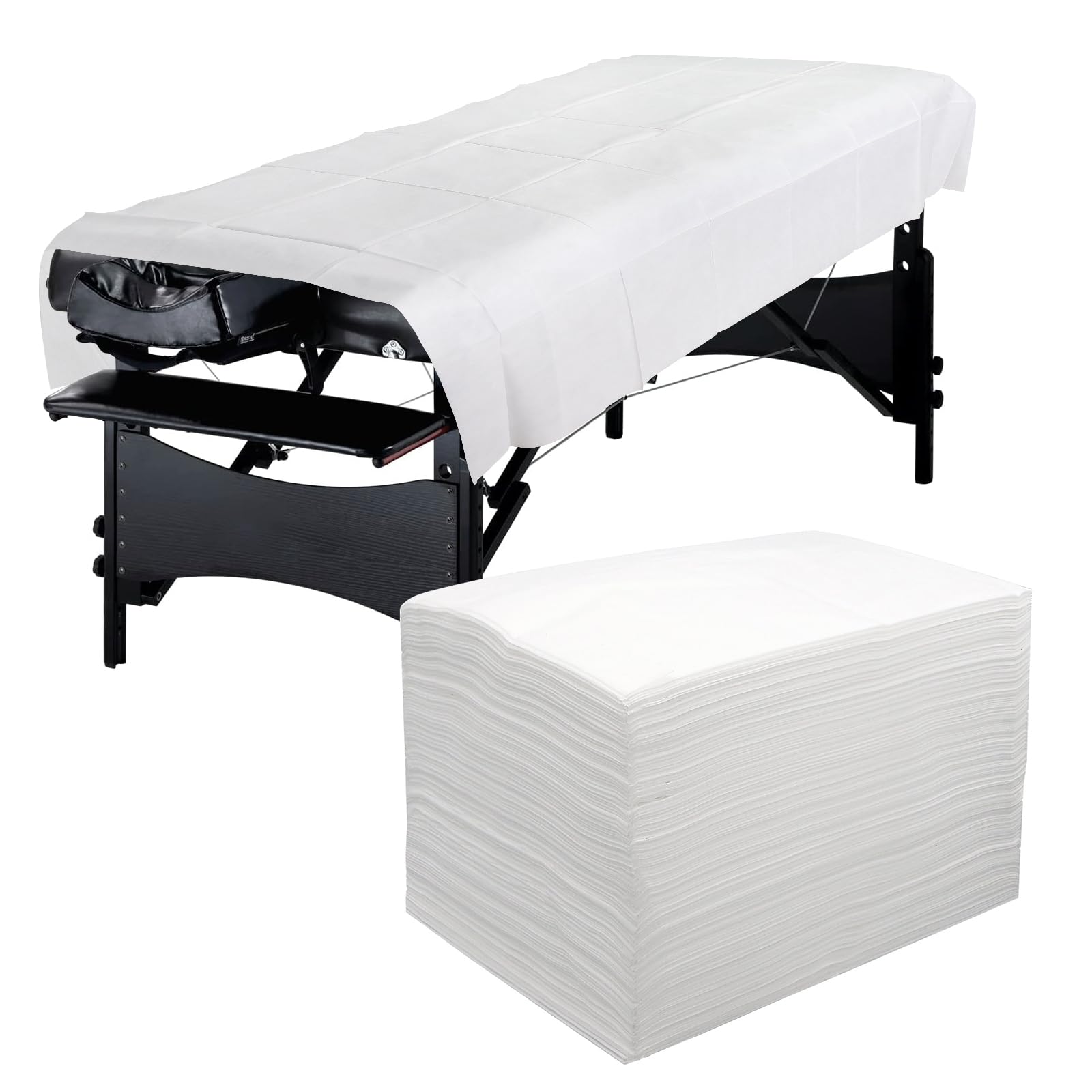 Lot de 200 draps-housses jetables pour table de massage, tissu non tissé, 80 x 180 cm (100-100 x 200 cm)