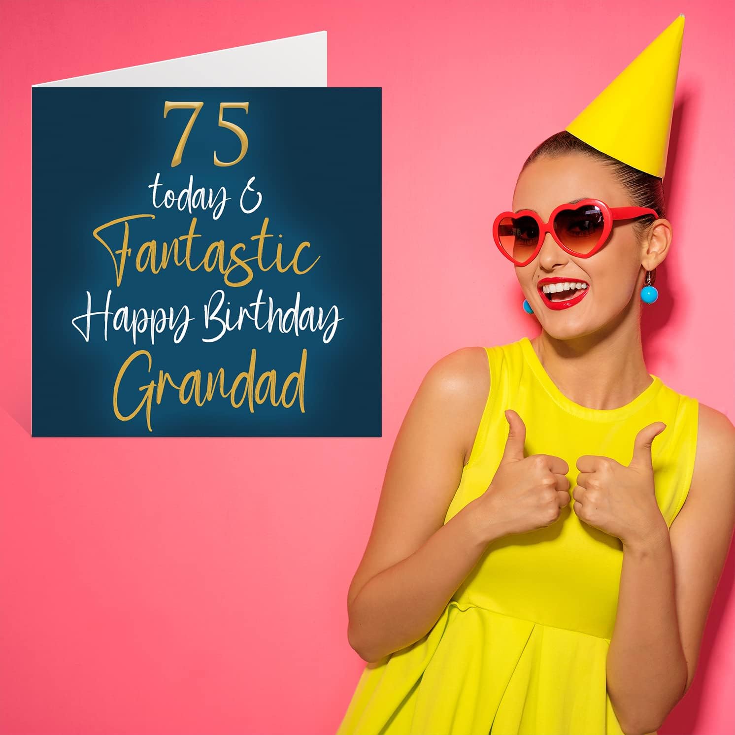 Stuff4 Fantastic 75th Birthday Cards for Grandad - 75 Today & Fantastic - Happy Birthday Card for Grandad from Grandson Granddaughter, 145mm Greeting Cards