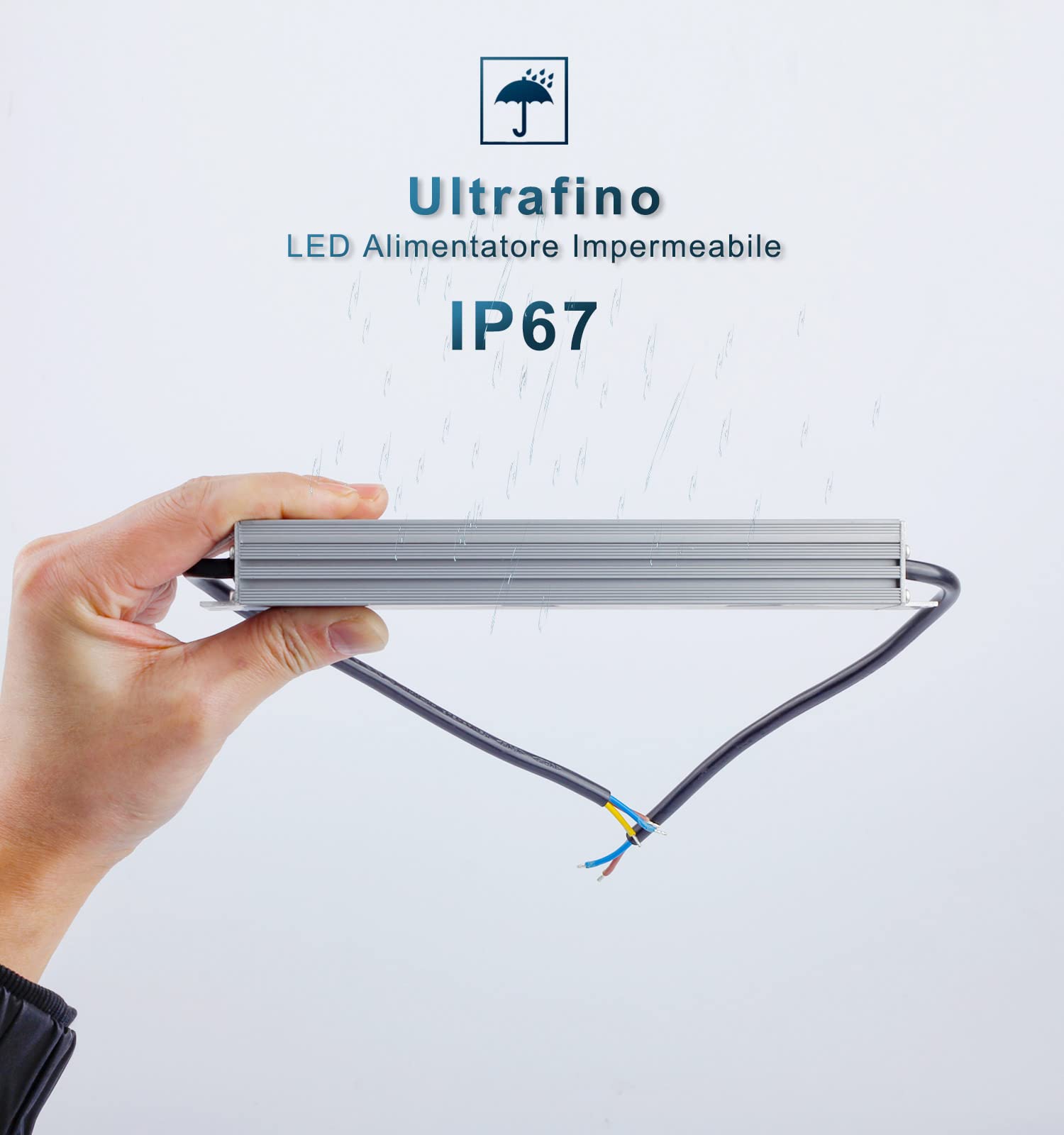 Transformador LED 12V 60W 5A, IP67 Driver Impermeable Ultrafino, Fuente de Alimentación LED Interior o Exterior, Voltaje Constante Adaptador para Tira de Luz y G4 MR16 Luces LED, DUSKTEC