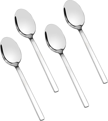 Juego de cucharas de postre de acero inoxidable, 12 piezas, 6.69 pulgadas