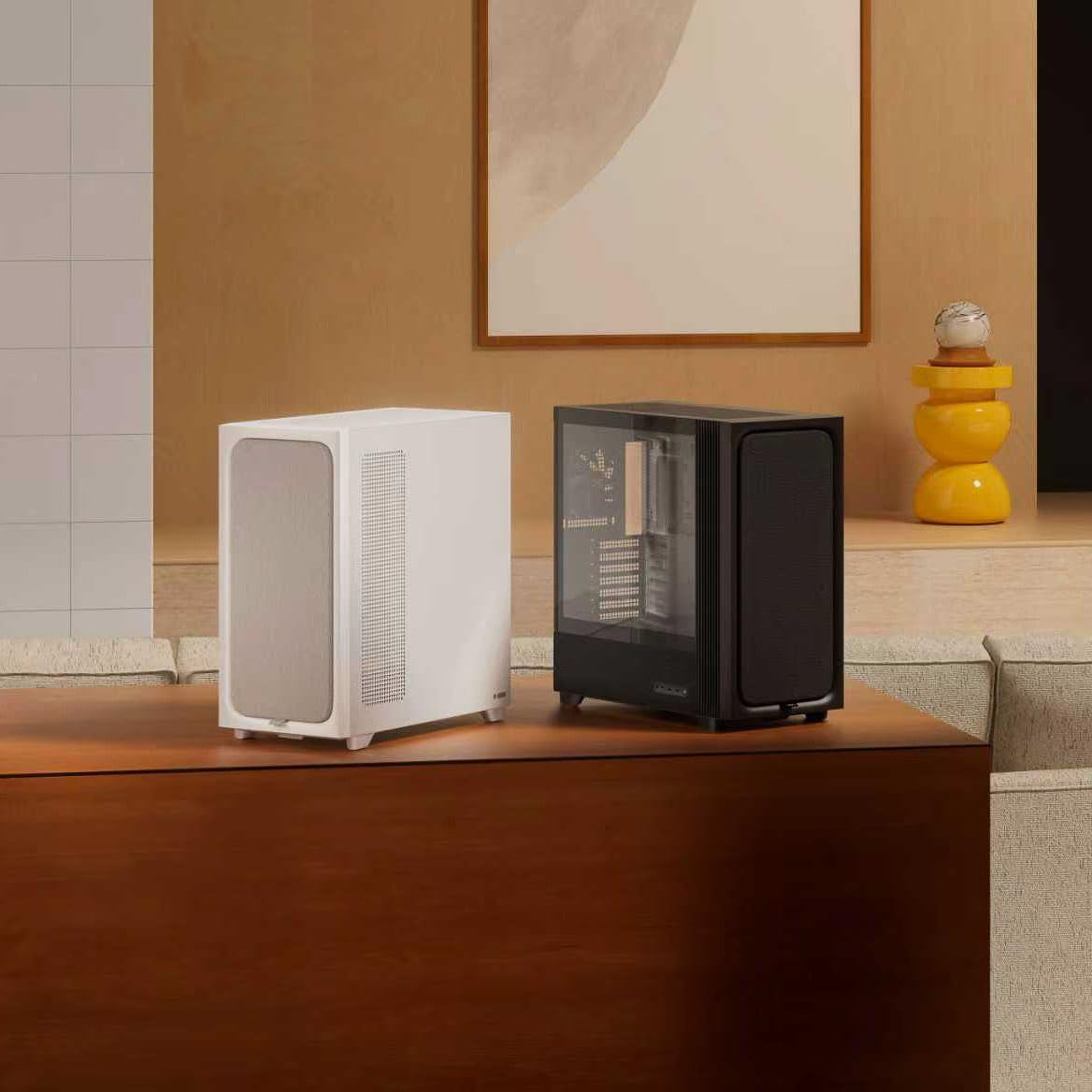 TRYX FLOVA F50 Mid-Tower PC etui z wysokiej jakości tkanymi panelami, konstrukcja chłodzenia krzyżowego, obsługa ukrytego złącza BTF, gotowa do grzejnika 360 mm, prześwit GPU 423 mm, białe