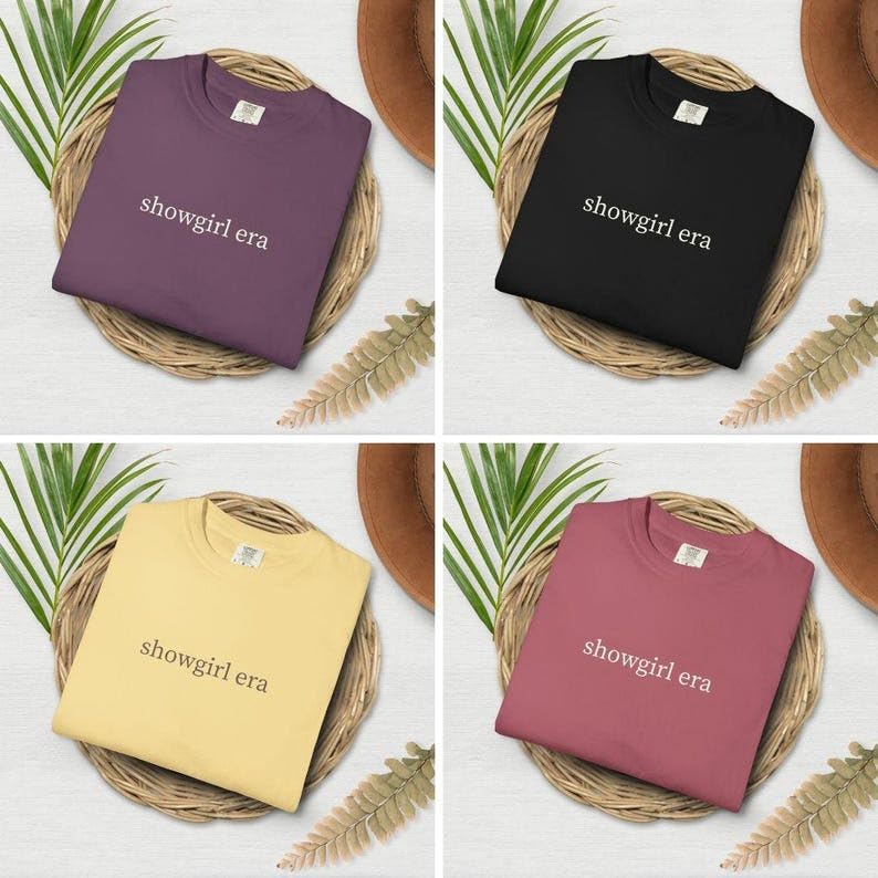 Showgirl Era T-Shirt Gift For Best Friend Bestie Loves Taylor T-shirt Showgirl Life Orange Music Trending Shirt Birthday Christmas Funny In My Showgirl Era Unisex Tee4