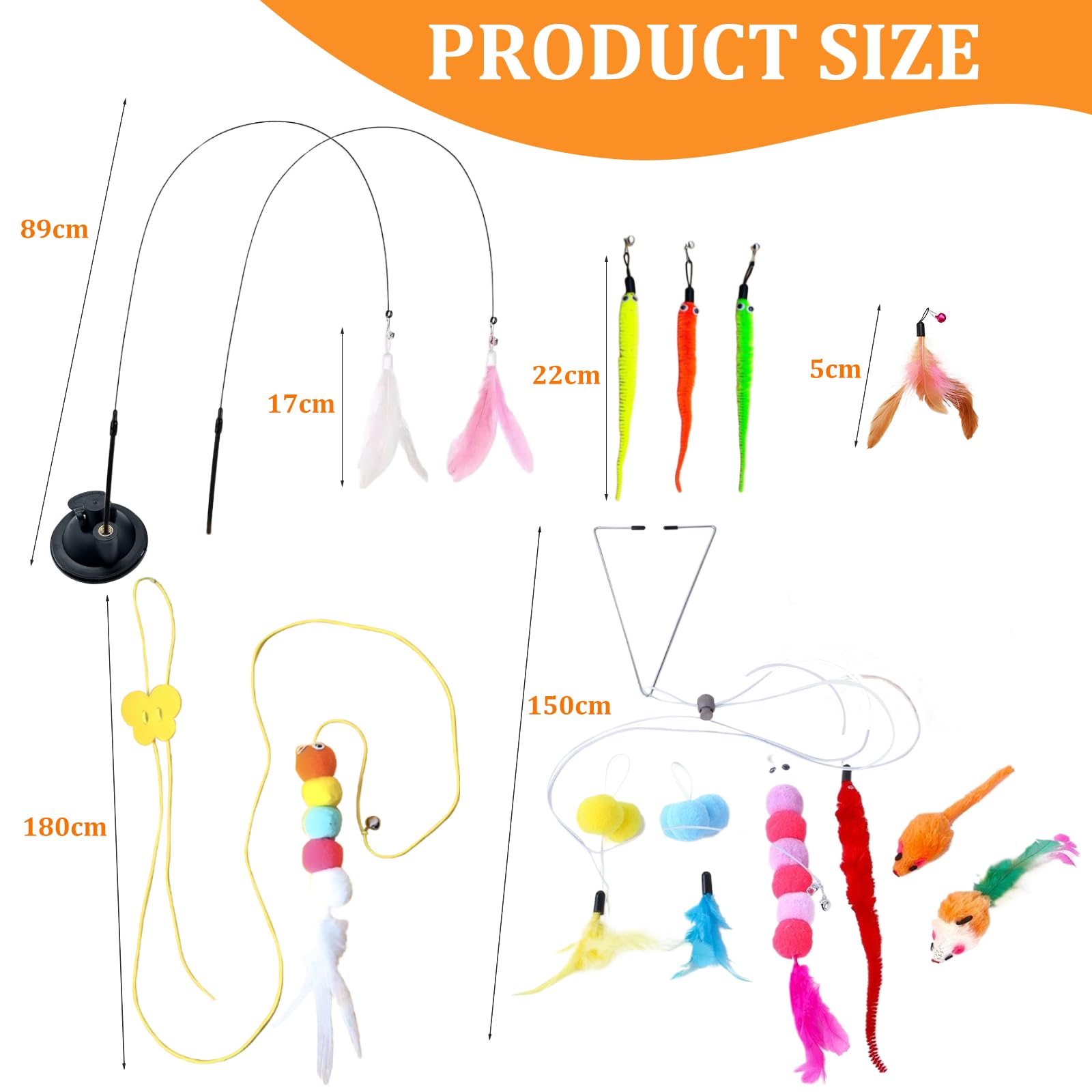 Uoxmiy Interactive Feather Cat Teaser Wand Toy Set Durable Cat Wand with Bells for Indoor Kittens & Adult Cats - Image 4