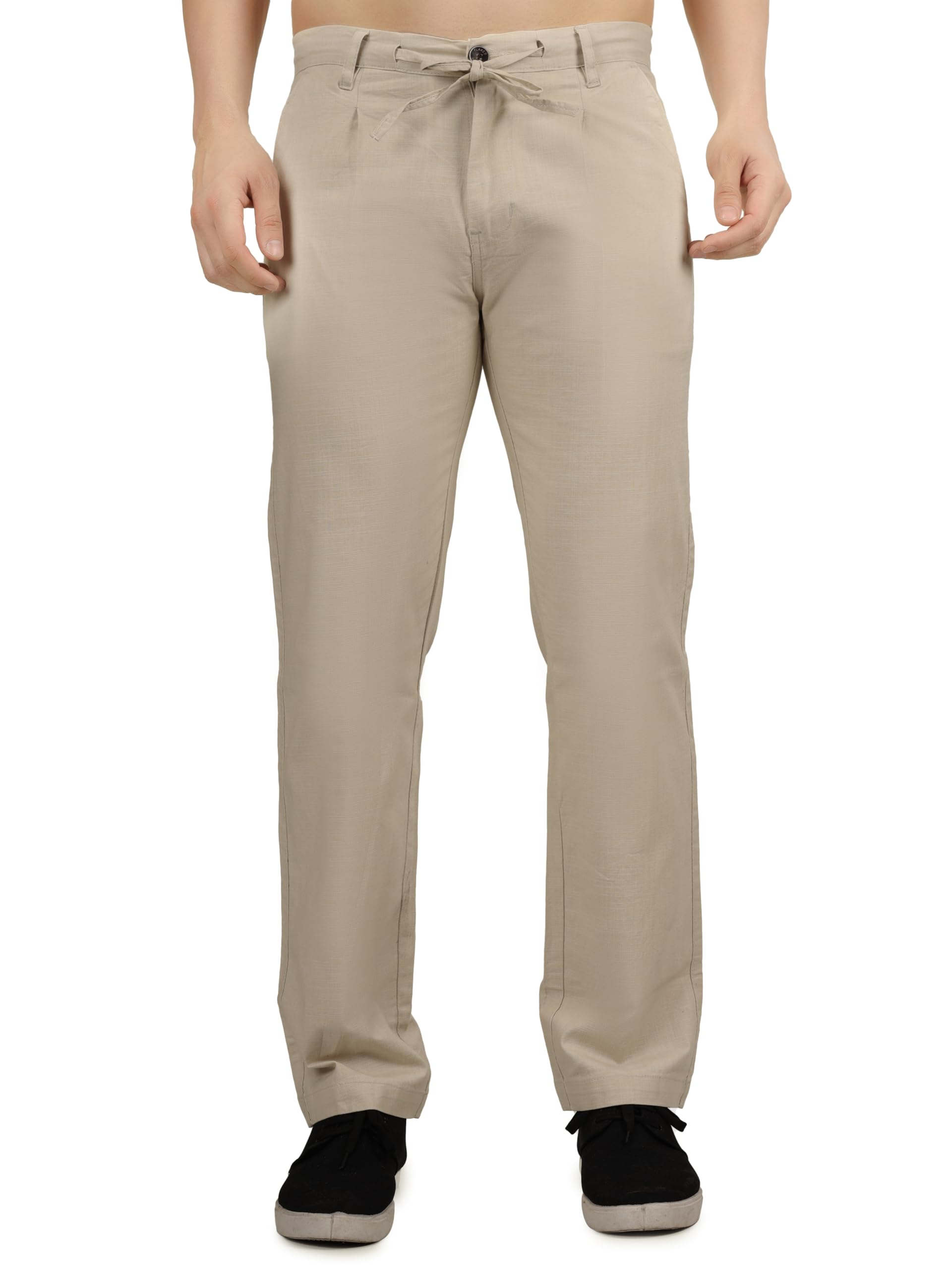 flaked Men's Draw String Linen Pants - Rodeo DUST-30 Beige-picture-34