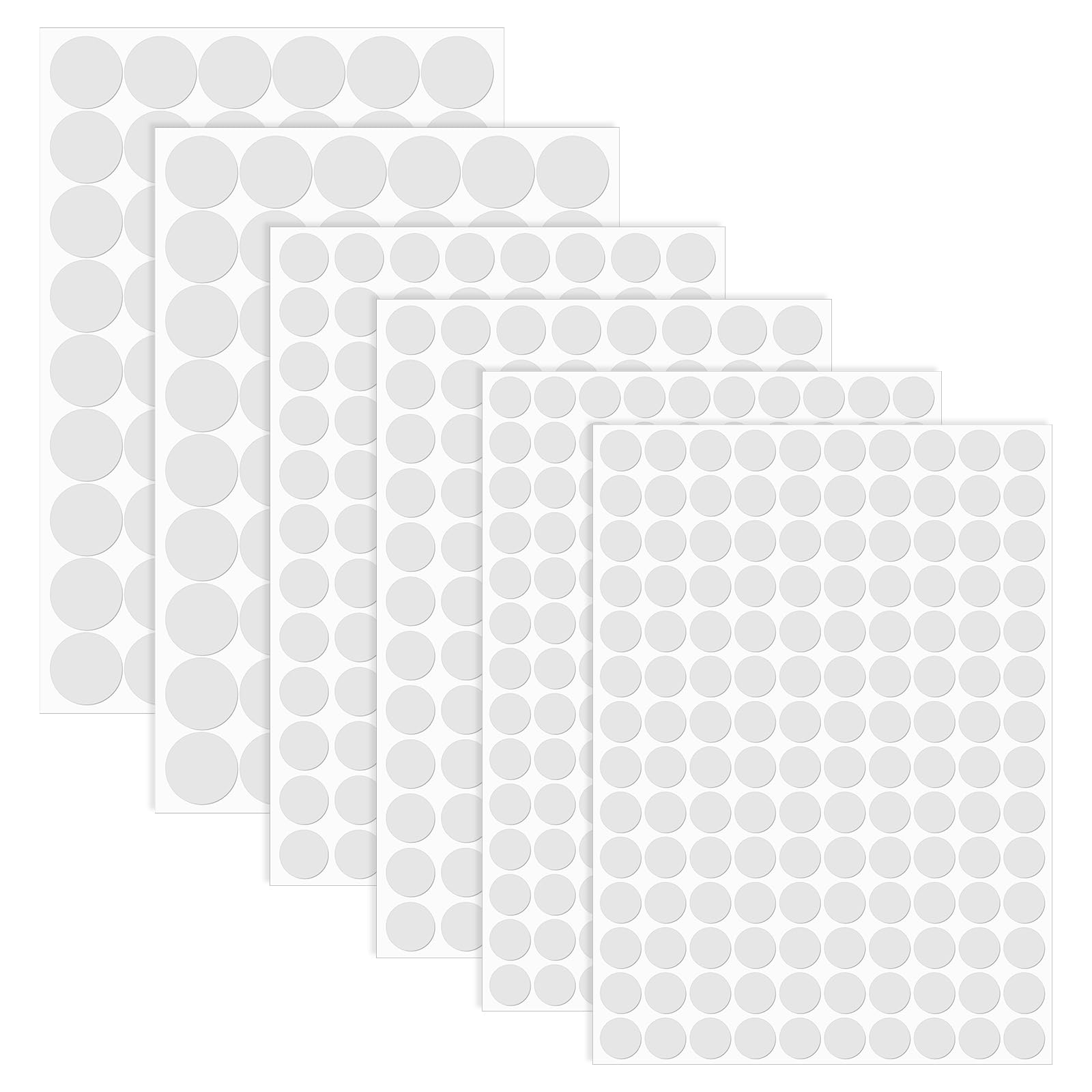 870 Stück Schraubenabdeckungen Selbstklebend - Weiße PVC Abdeckkappen 12/15/21mm Für Möbel