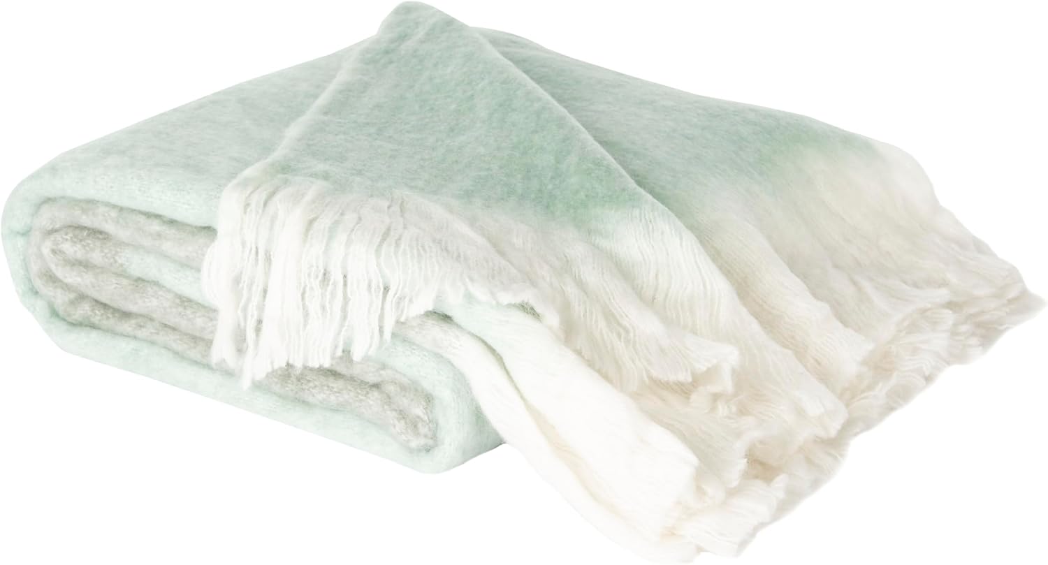 SAFAVIEH Kartia Throw Blanket, 50"x61", Grey/Aqua