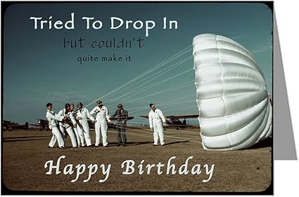 Seule Grande Vintage Carte D Anniversaire Avec Parachute D Entrainement Class Amazon Fr Fournitures De Bureau
