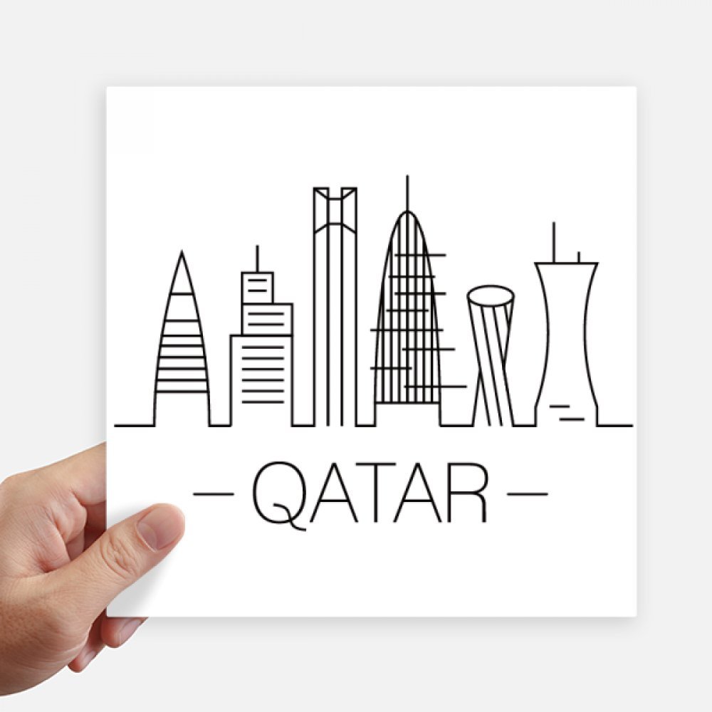 Autocollant multicolore Qatar 20cm grand format carré pour sticker moto et mur x4