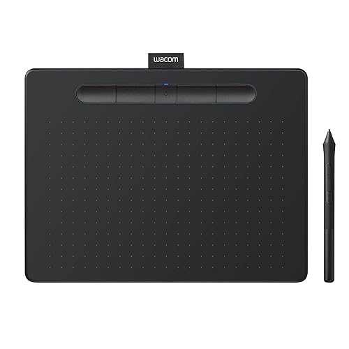 Tableta de dibujo gráfico Wacom Intuos Medium Bluetooth, portátil para profesores, estudiantes y creadores, 4 teclas ExpressKeys personalizables, compatible con Chromebook Mac OS Android y Windows - Negro
