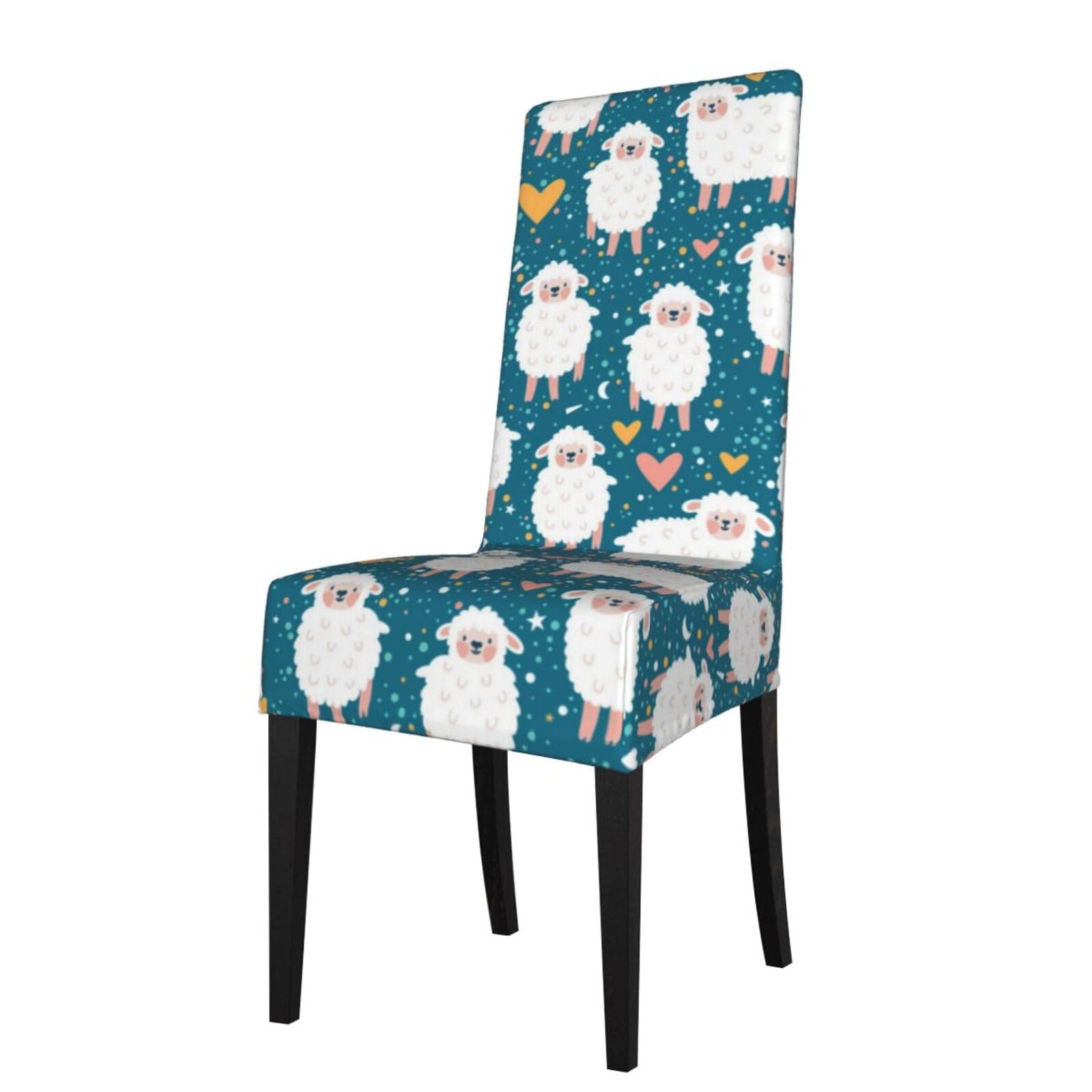 Lkymoh As Picture Cute Sheep, Chair Covers Stretch Chair Slipcovers For Dining Room, For Party Pet Protection Universal Fit Soft Polyester