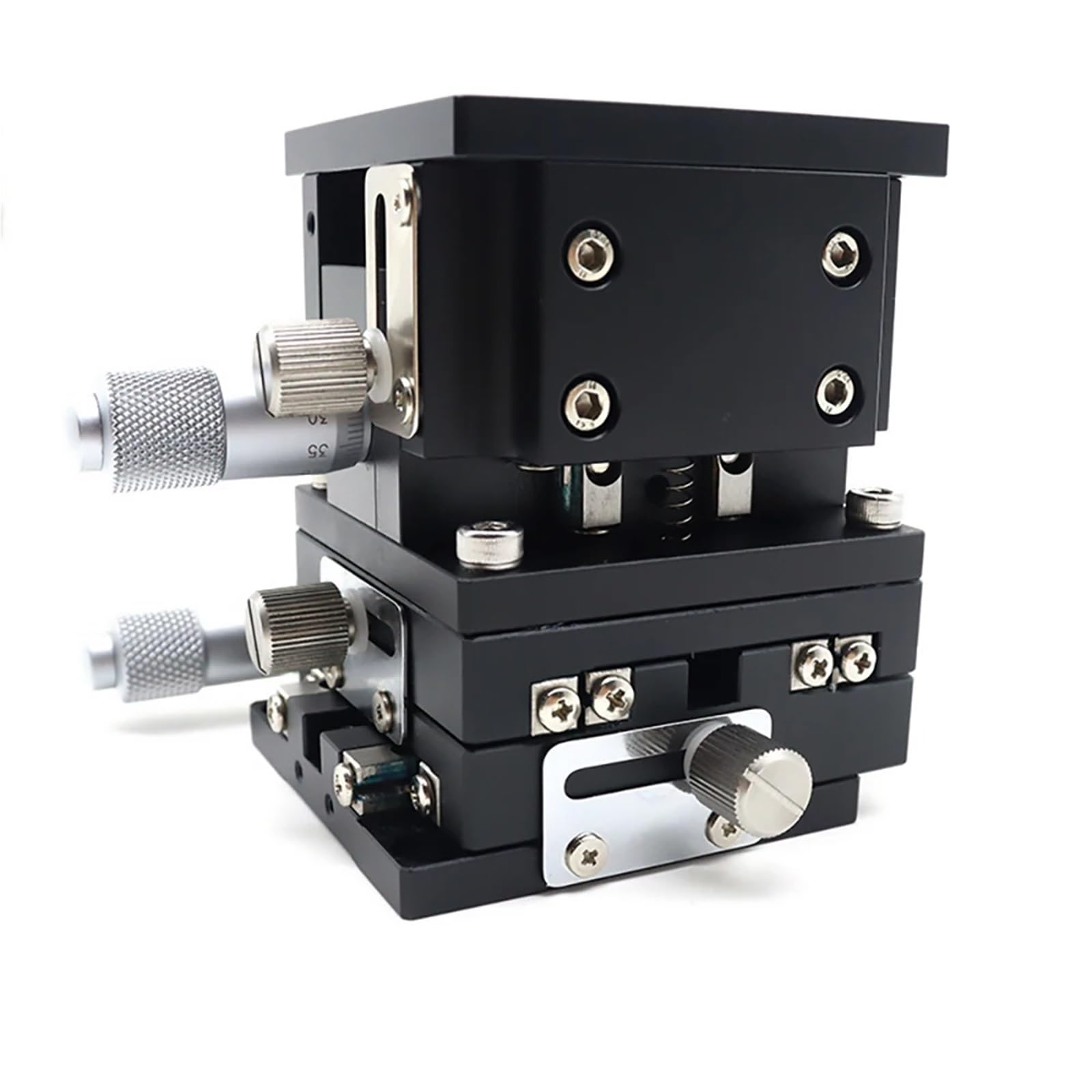 Oś XYZ 80 * 80 mm LD80-L-2 Stół przesuwny Platforma z ręcznym przesuwem Precyzyjny stolik liniowy Przesuwna podwójna szyna poprzeczna XYZ80