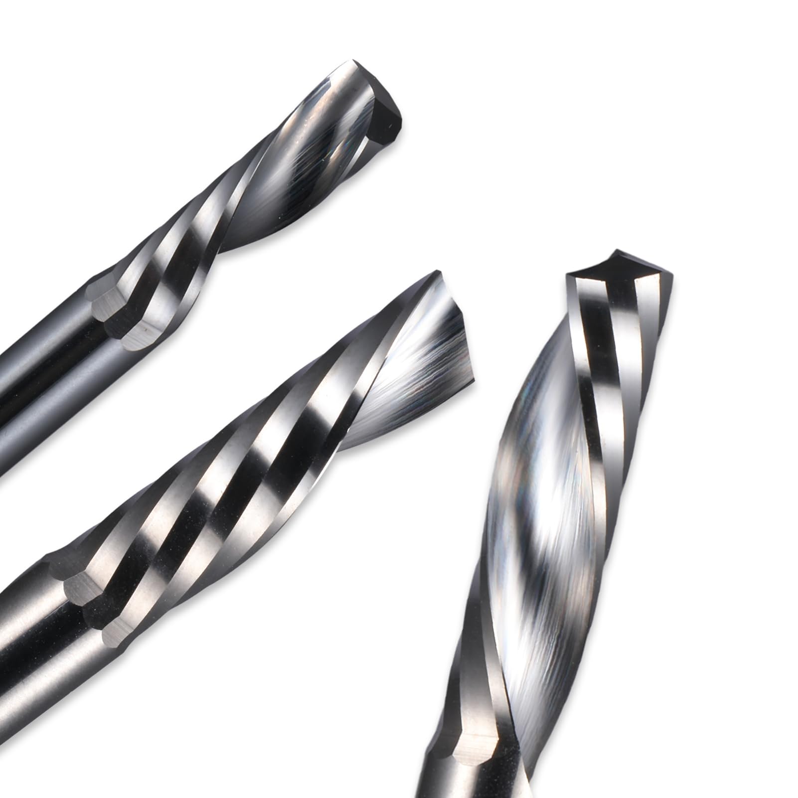 Zestaw wierteł z węglika spiekanego, 10 szt. Frez trzpieniowy z węglika wolframu 3,175/4-10 mm Lewy frez spiralny pojedynczym rowkiem(3.175x2.0x6x38L)
