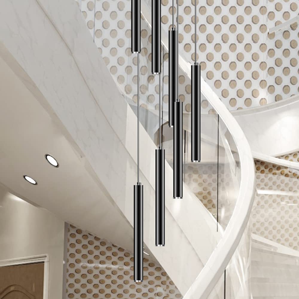 Nowoczesny kreatywny żyrandol lampa wisząca czarna pojedyncza głowica wisząca lampa nowoczesna LED aluminiowa długa rura sypialnia sufitowe oprawy cylindryczne światło/4 * 30 cm/N